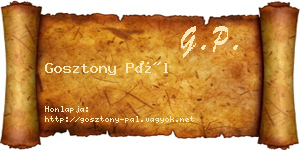 Gosztony Pál névjegykártya