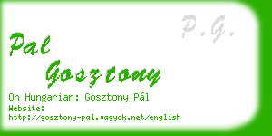 pal gosztony business card